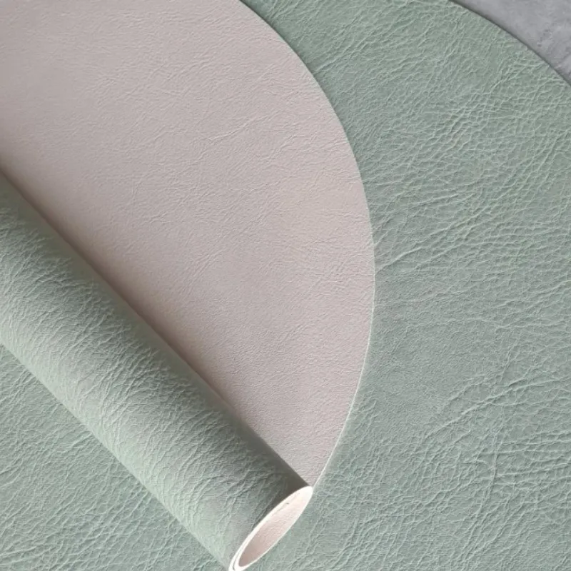 1/4/6pcs Green Cream Oval Placemats Double-Sided Washable Dining Table Place Mats Wedding Gift Kitchen Decor
