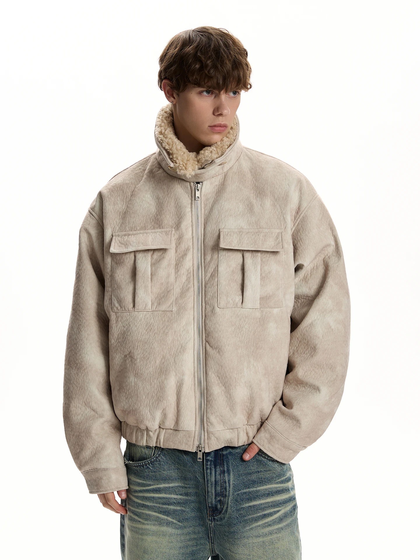 

PUEE Ретро Thiened Warm Loose Du down Jaet с меховым воротником Хлопковое пальто Mountain Eagle для мужчин и женщин