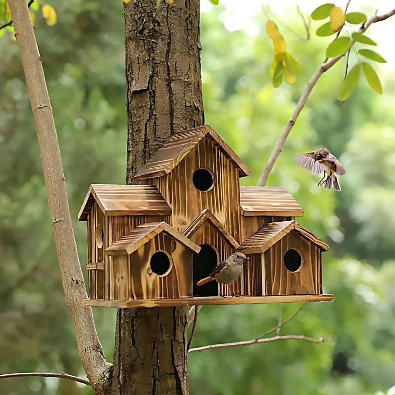 

Bird Houses for Outside Hanging, Wooden Bird Houses Largel Bird House for Backyard/Courtyard/Patio Decor Hummingbird House