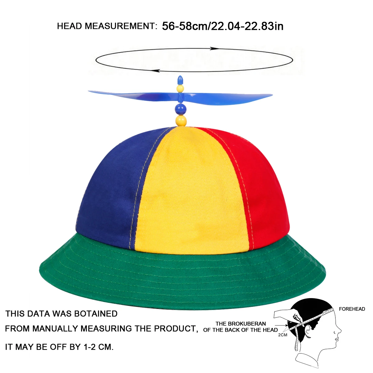 Chapeaux seau d'épissure multicolores unisexe, avec personnalité à hélice, chapeau de protection solaire multifonctionnel réglable pour loisirs en plein air, 1 pièce