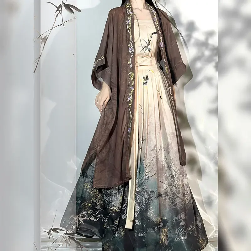 Abito Hanfu dolce in stile antico cinese da donna con ricamo chic tradizionale abito da ballo principessa costume orientale da fata