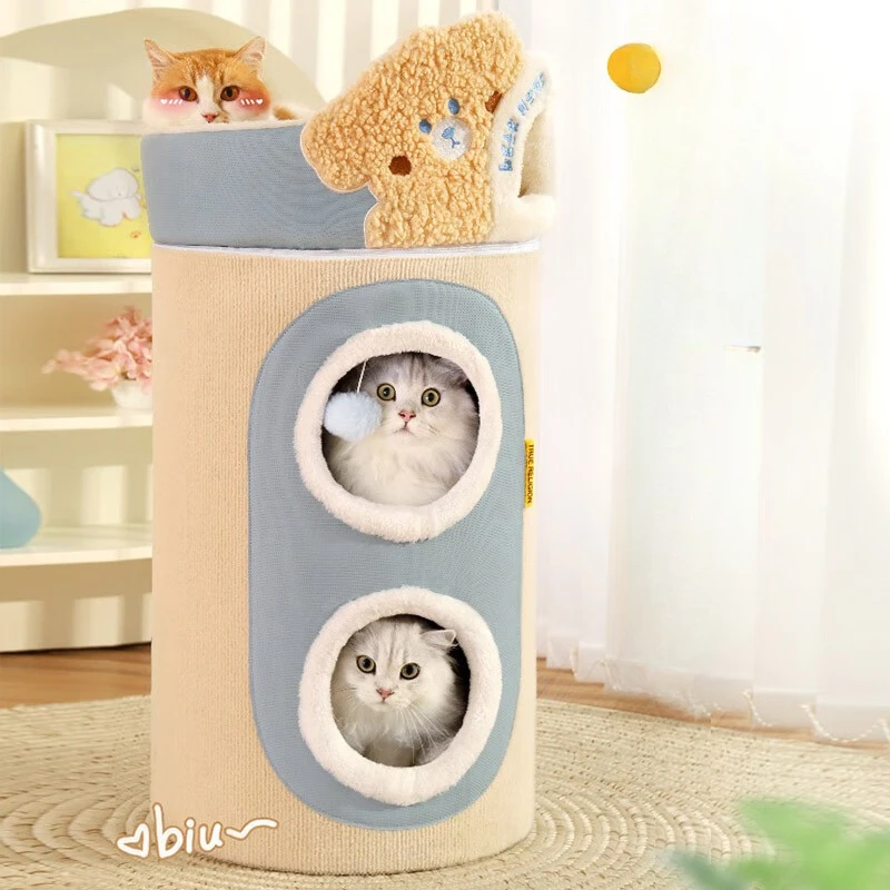 

Cat climbing frame cat nest tree integrated multi-layer tree hole winter double layer