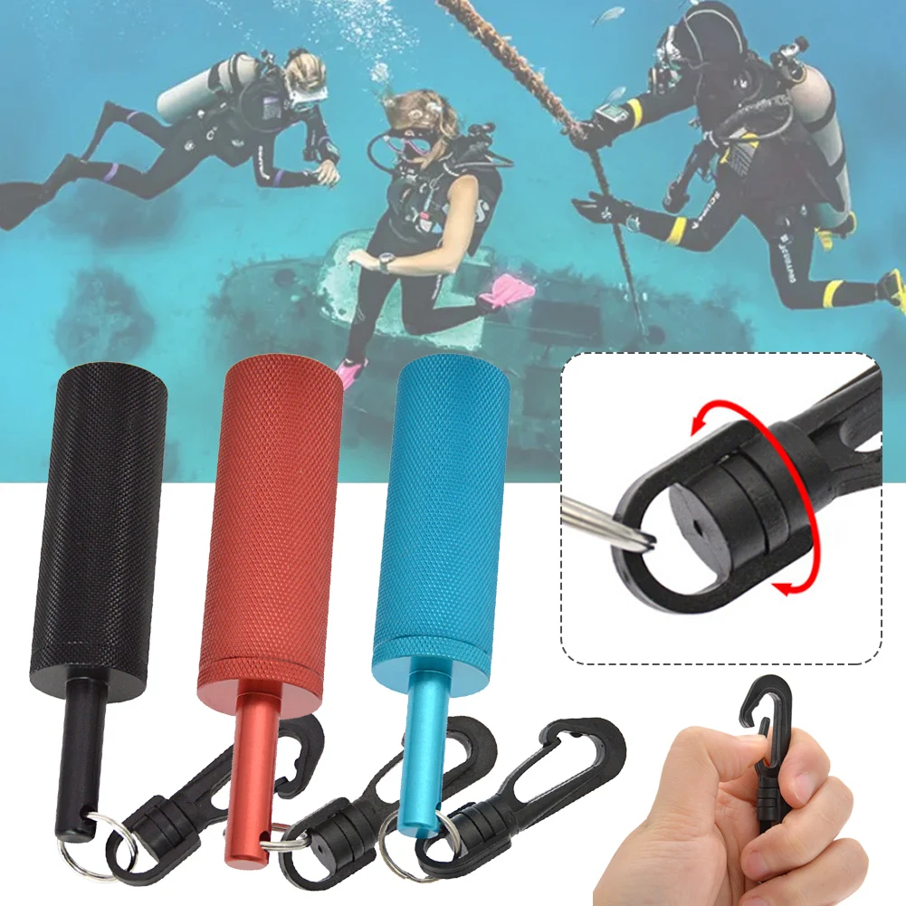 Scuba Rattle Stick Underwater Shaker Ring Bell with 360° Rotating Quick Hook Underwater Bell Ding Rod Scuba Diving Accessories