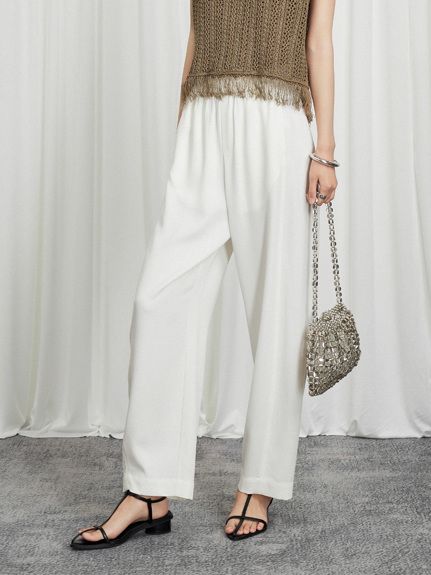 

Брюки CLMX из модала Lenzing с широкими штанинами, на резинке, свободного кроя, для повседневной носки, прямые, модные, свободные брюки