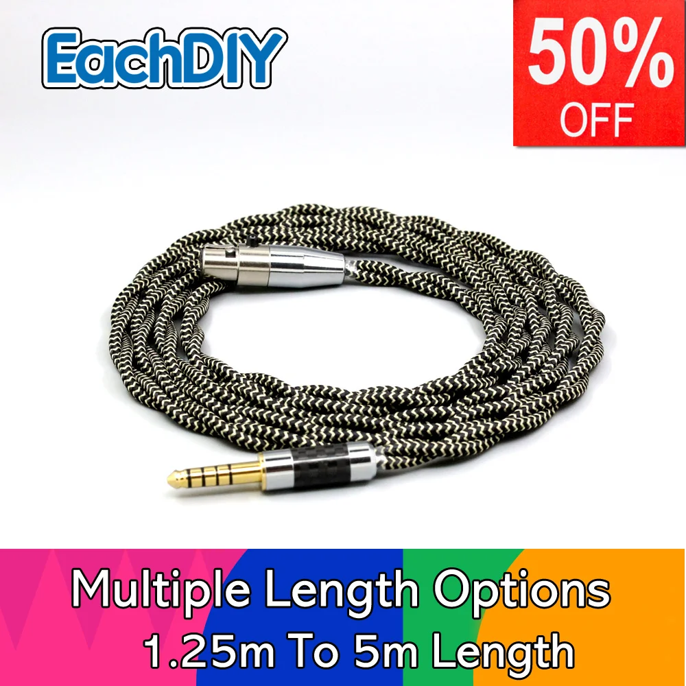 

2 Core 2.8mm Litz OFC Earphone Cable For AKG K371BT Beyerdynamic DT177x GO Pioneer HDJ-X10 Sennheiser HD490 Pro LN008968