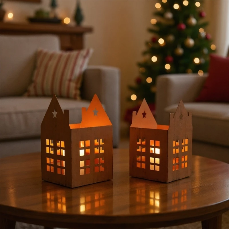 حامل شموع لبيوت المزارع ديكورات عيد الميلاد حامل شموع حديدي سهل الصيانة J0MC #5