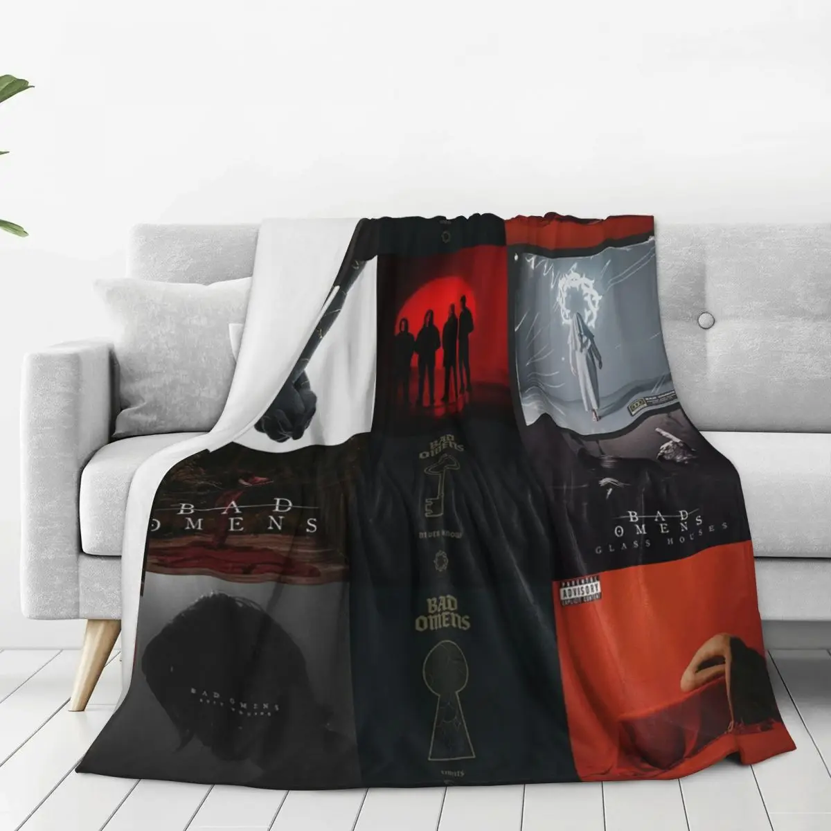 Bad Omens All Albums, Popular Singles And Members Blanket Fleece Portable Throw Blankets Sofa For Couch Throws Bedspread