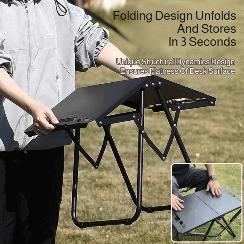 في الهواء الطلق للطي طاولة طعام متعددة الوظائف سبائك الألومنيوم طاولة قابلة للطي التخييم المحمولة طاولة الشواء التخييم نزهة الجدول #2
