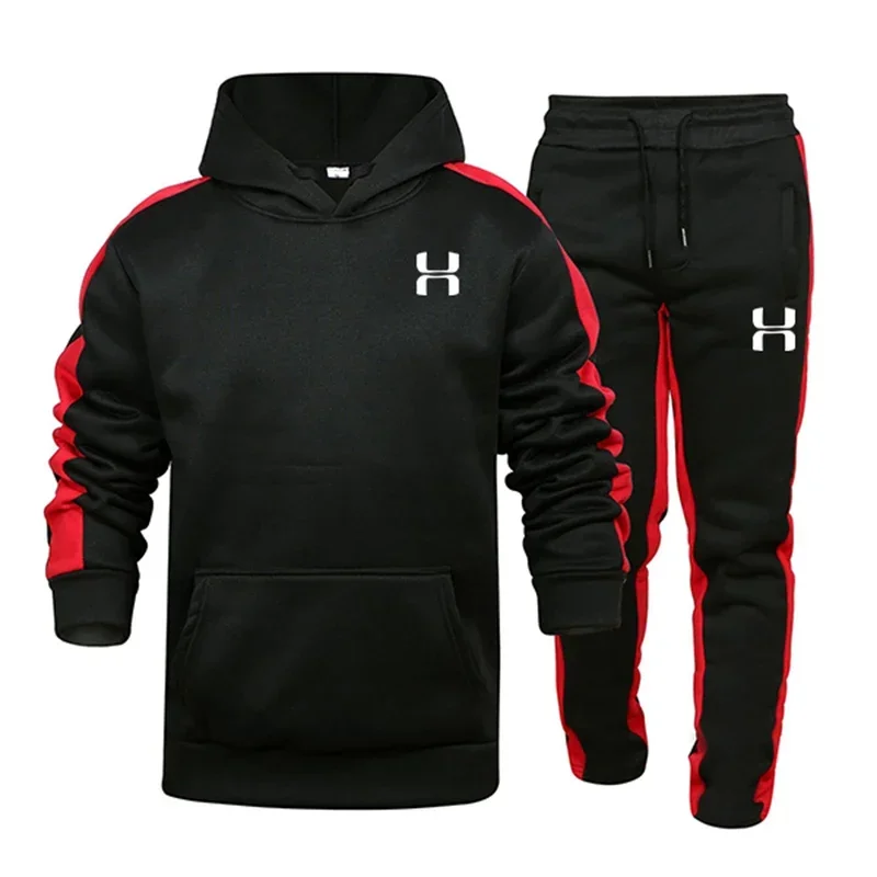 

New men's sportswear, fashion autumn and winter long-sleeved hooded sweatshirt + sweatpants 2 sets, outdoor men's leisure suit