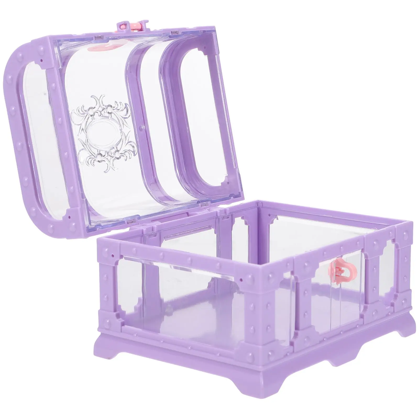 

Plastic Treasure Chest Toy Box for Kids Storage Vintage Decorative Party Favors Clear Boxes Retro Style Jewelry Box Collectible