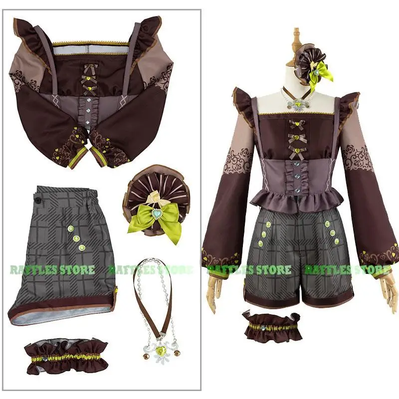 PJSK Project Sekai Kusanagi Nene Cosplay Costume avec perruque, haut et short trempés, tenue mignonne pour la fête d'Halloween, vêtements de jeu d'anime, nouveau