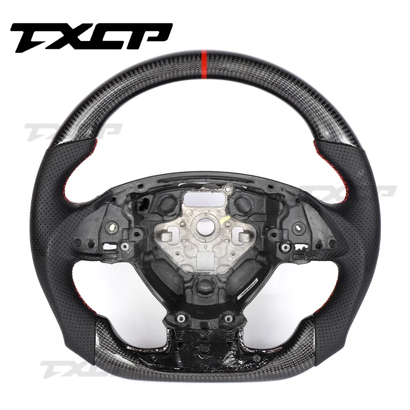 

Suitable for 14-19 Corvette c7 black perforated leather carbon fiber steering wheel steering wheel modification upgrade