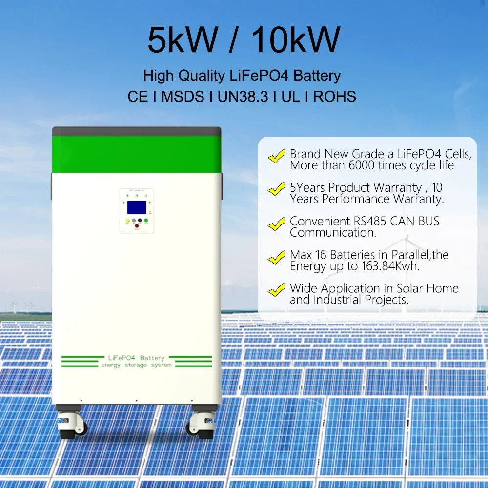 Hybrid Energy Storage System 7.5KWh All In One Machine Lithium Ion Battery Multi Output Lifepo4 Movable Power Bank For Home