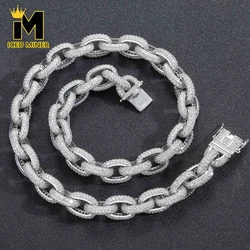 12mm Bling Iced Out Rope Chain Necklaces for Men Women Bling 5A CZ Link Chain Hip Hop Jewelry Free Shipping