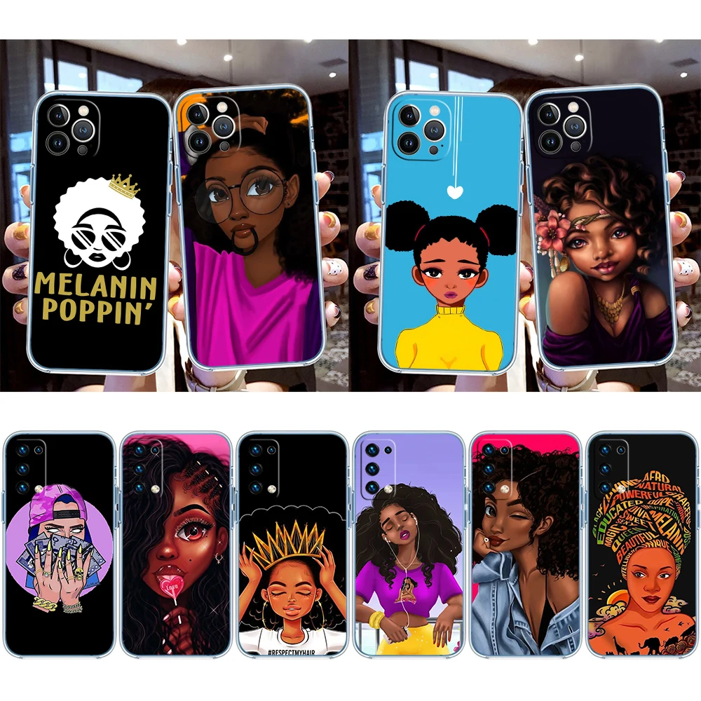 Funda IJ1 Africana chica Poppin Black Girl para LG K22 K30 K40 K41 K42 K50 K50S K51 K51S K52 K61 K62 K71 K92 Q60 Q61 V40 V50 V60