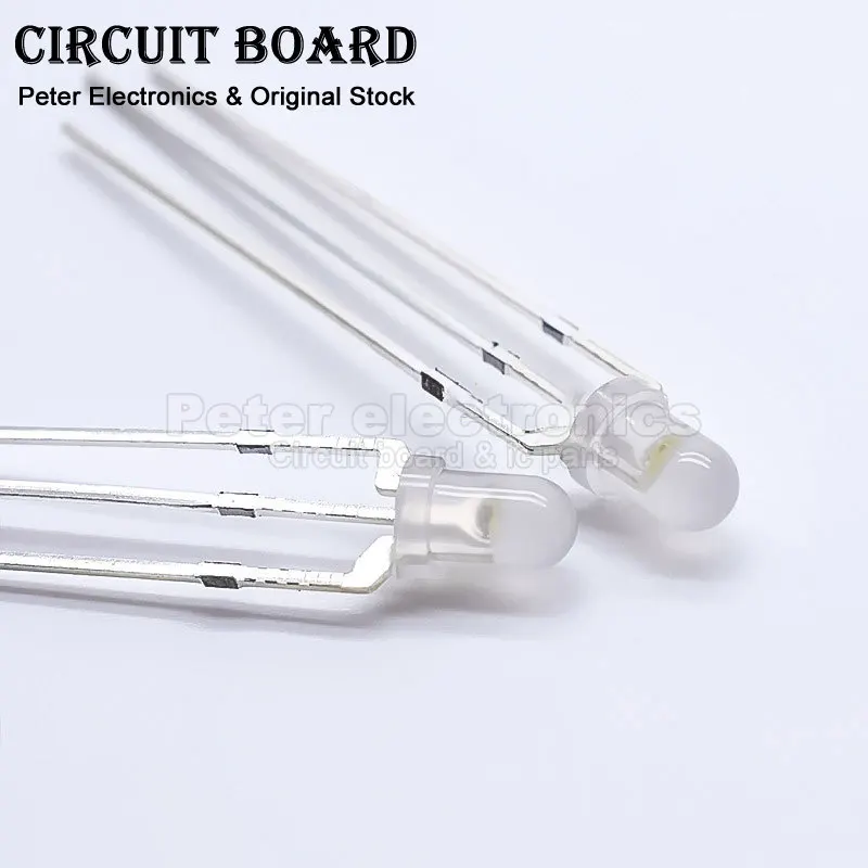 20pcs F3 3mm Flash Green Red Blue Bi-Color LED Light-Emitting-Diode 3-Pin Transparent Fog Cathode Anode Automatic Blinking DIY