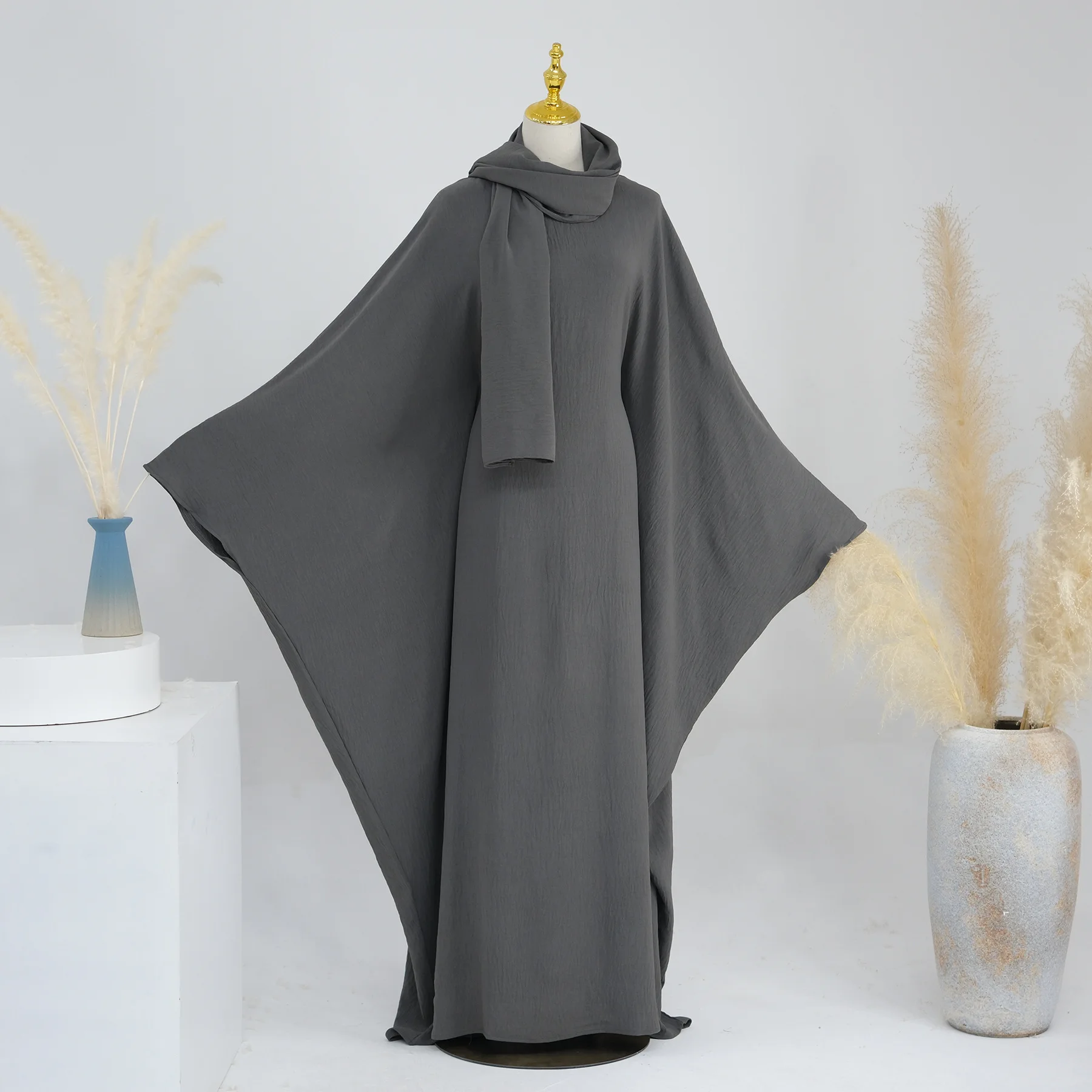 Abaya vestido musulmán de lujo de Dubái con cintura y manga de murciélago, caftán islámico y Diadema, entrega gratuita