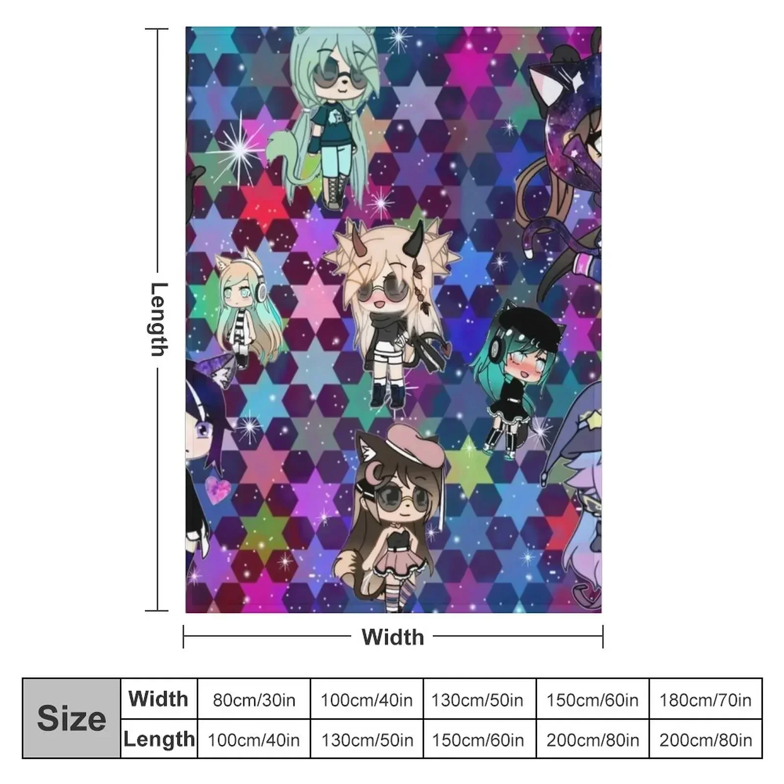 Gacha Life Girl bundle pack stars Throw Blanket Weighted Hairy Blankets