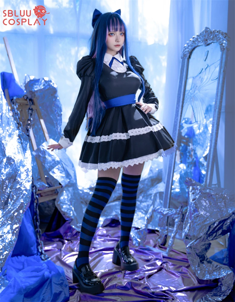 SBluuCosplay Panty Stocking Cosplay Garterbelt Heroine Anarchy Stocking Cosplay Costume with Stockings