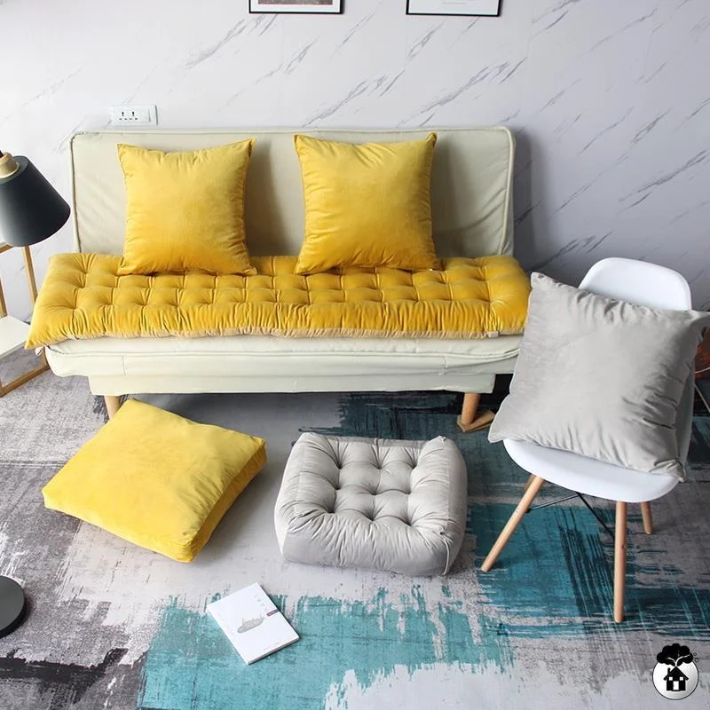 Thickened Wooden Three-Seater Swing Chair Pad Retro Style Sofa Cushion Back Support Integrated Design Universal for All Chairs