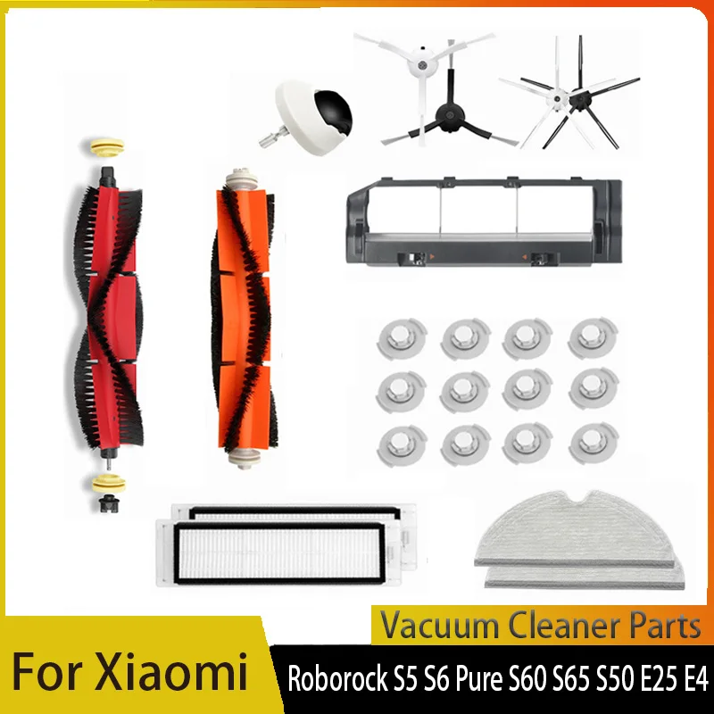Main Side Brush Hepa Filter Mop For Xiaomi Roborock S5 S502-00 S502-02 S5 Max S6 S6 MaxV S6 Pure E4 E5 Robot Vacuum Spare Parts