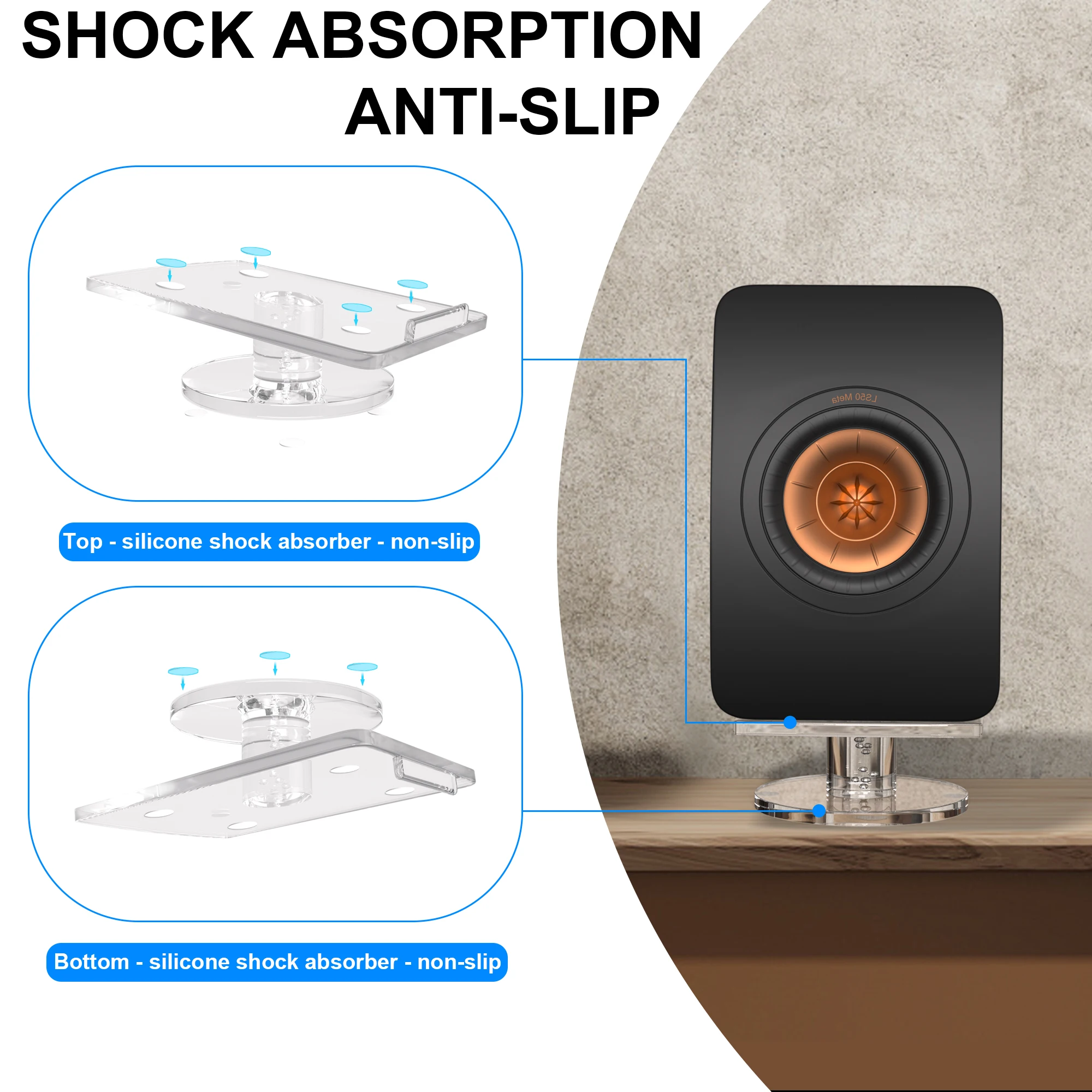 Acrylic desktop stand For KEF LS50 META/META/LSX home smart audio desktop decoration stand,bookshelf speaker base storage rack