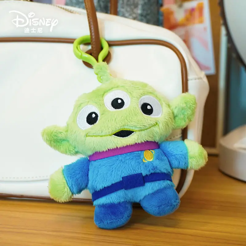 Original Disney Stitch Lotso Sullivan Woody Plush Dolls keychain Angel Stitch Mr.Q Alien Stuffed Toy Pendant Kids Birthday Gift