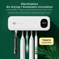UV Toothbrush Razor Sterilizer Rechargeable Fast Drying Wall-mounted Tooth Brush Holder With LED Display For Bathroom