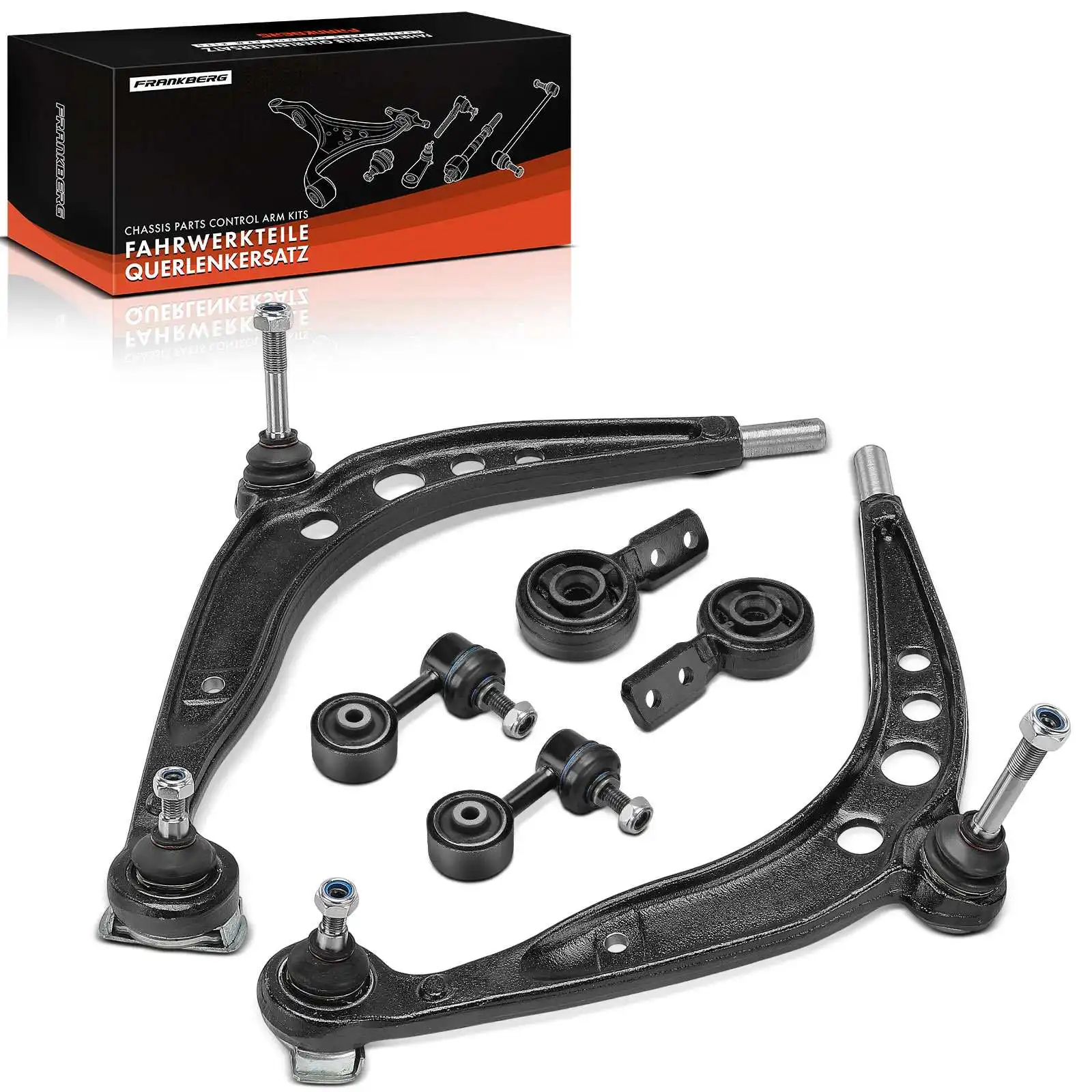 Frankberg 6-delige draagarmset vooras voor BMW 3 Serie Cabriolet Touring E30 CB14024PR 520739 CMK80532 MS104133 SL14025XL