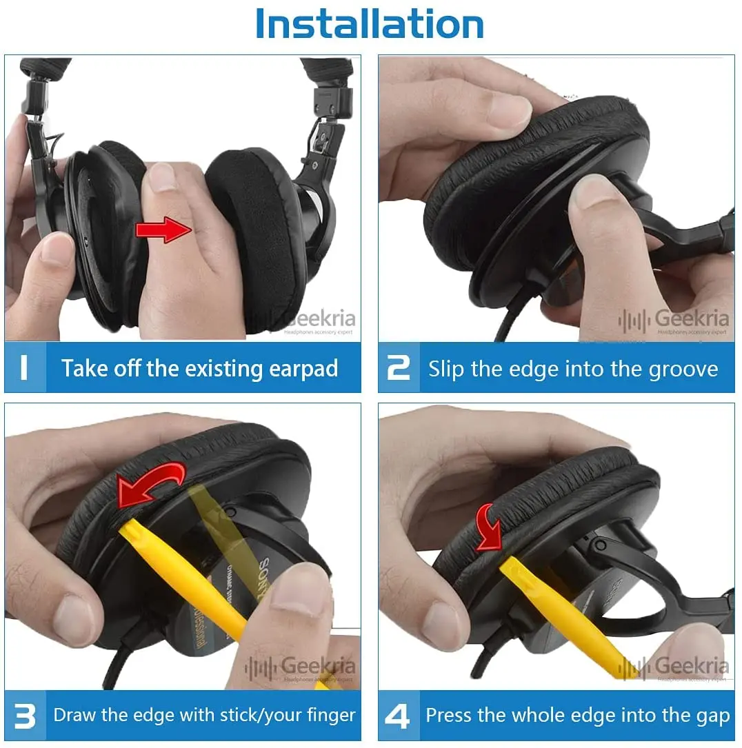Амбушюры, оголовье, совместимое с MDR-7506 Sony, MDR-V6, MDR-CD900ST, сменные амбушюры и накладка на наушники