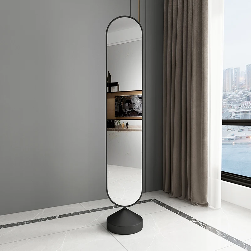 Light Luxury Dressing Mirror Full-Length Mirror Rotating Hanger Clothes Mirror Bedroom Living Room Floor Mirror