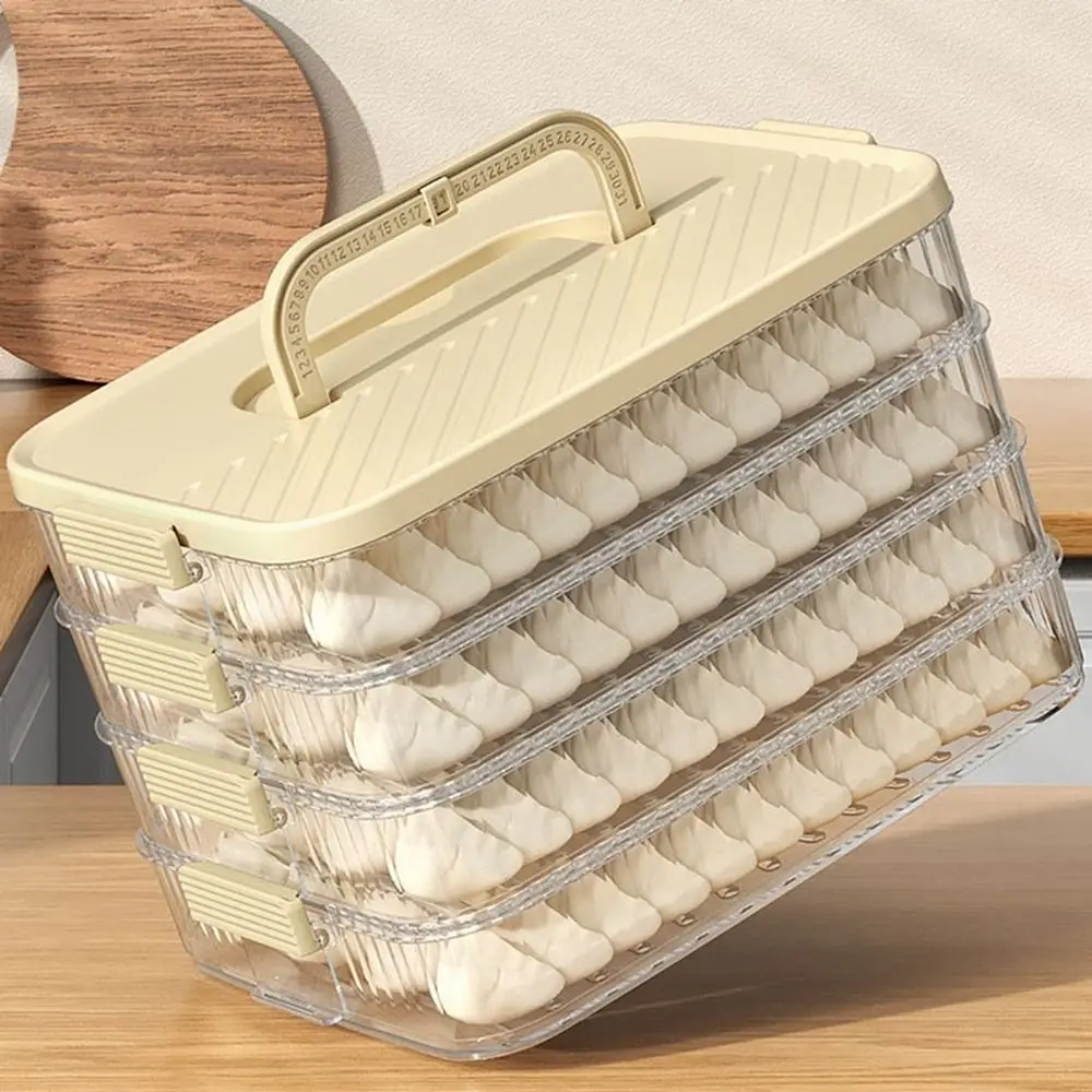 Plastic Frozen Dumpling Storage Box Large Capacity Multi-layer Wonton Storage Box with Lid Quick Freezing Food Storage Container