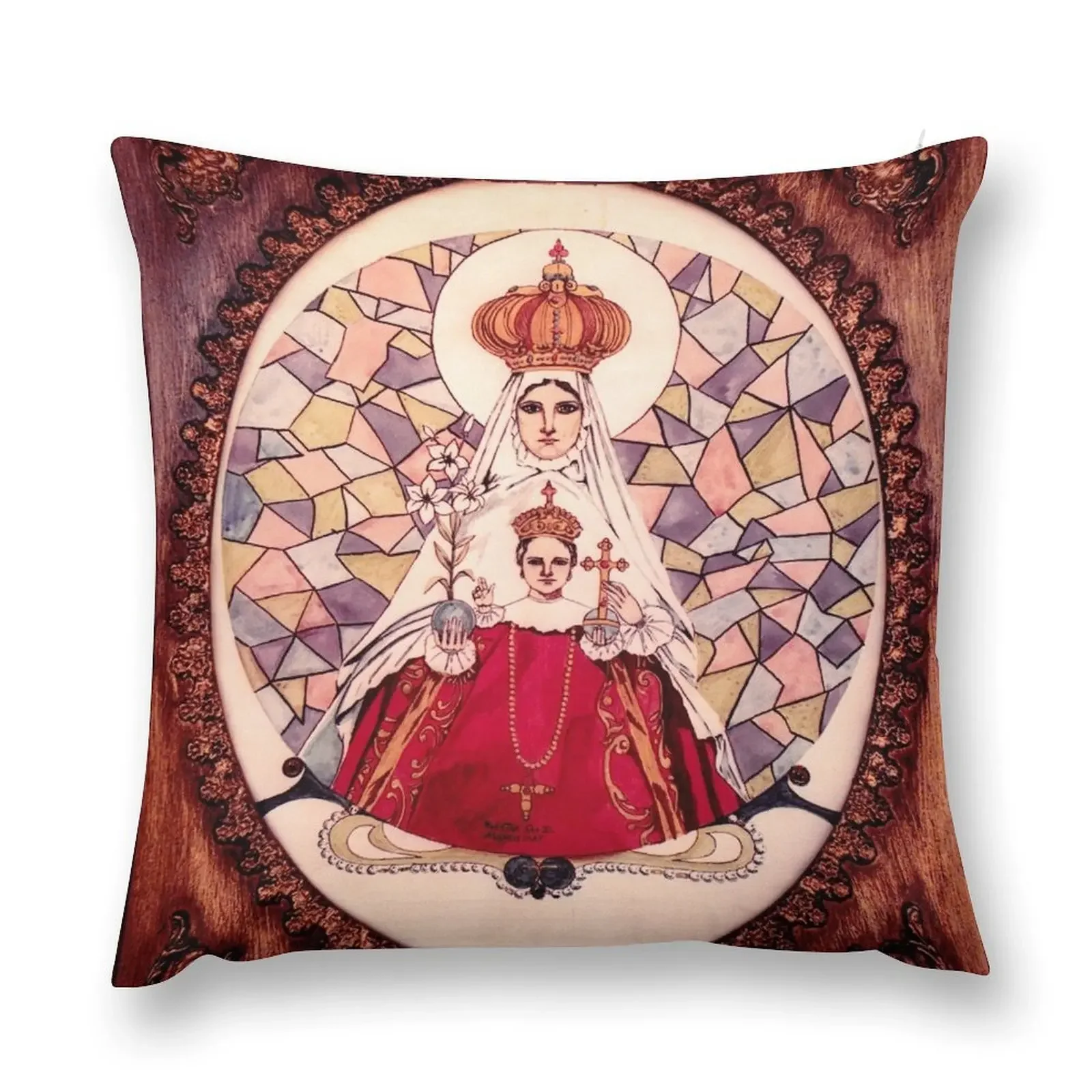 Our Lady of Montserrat Throw Pillow Anime sleeping pillows pillow