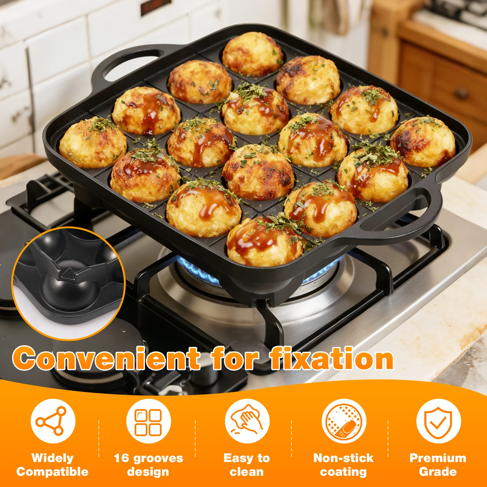 Takoyaki Pan Antiaderente Grig - Takoyaki Pan Cast recensione e prezzo
