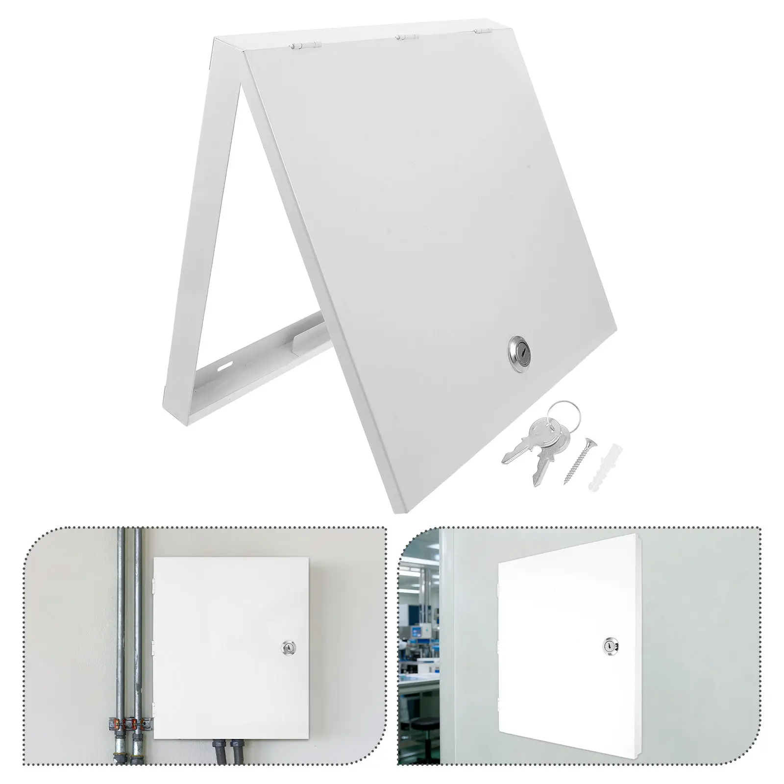 

Stainless Steel Lockable Weatherproof Electric Box Cover Plate with Hollow Ventilation Design for Outdoor Indoor Junction Boxes