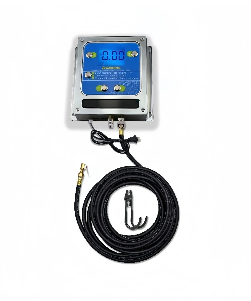 High Precision 220PSI Digital Tire Pressure Inflator Automatic Shut Aluminum Alloy Wall Mounted Tyre Inflator for Gas