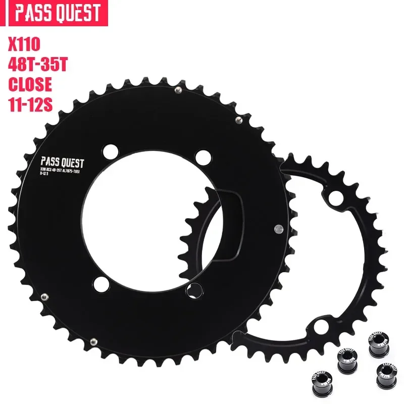 PASS QUEST 110 bcd Kettingblad kettingwiel voor Shimano 105 5800 6800 DA9000 Racefiets kettingblad 48/35 T 50/34 T 52/36 T 53/39 T 54/40 T