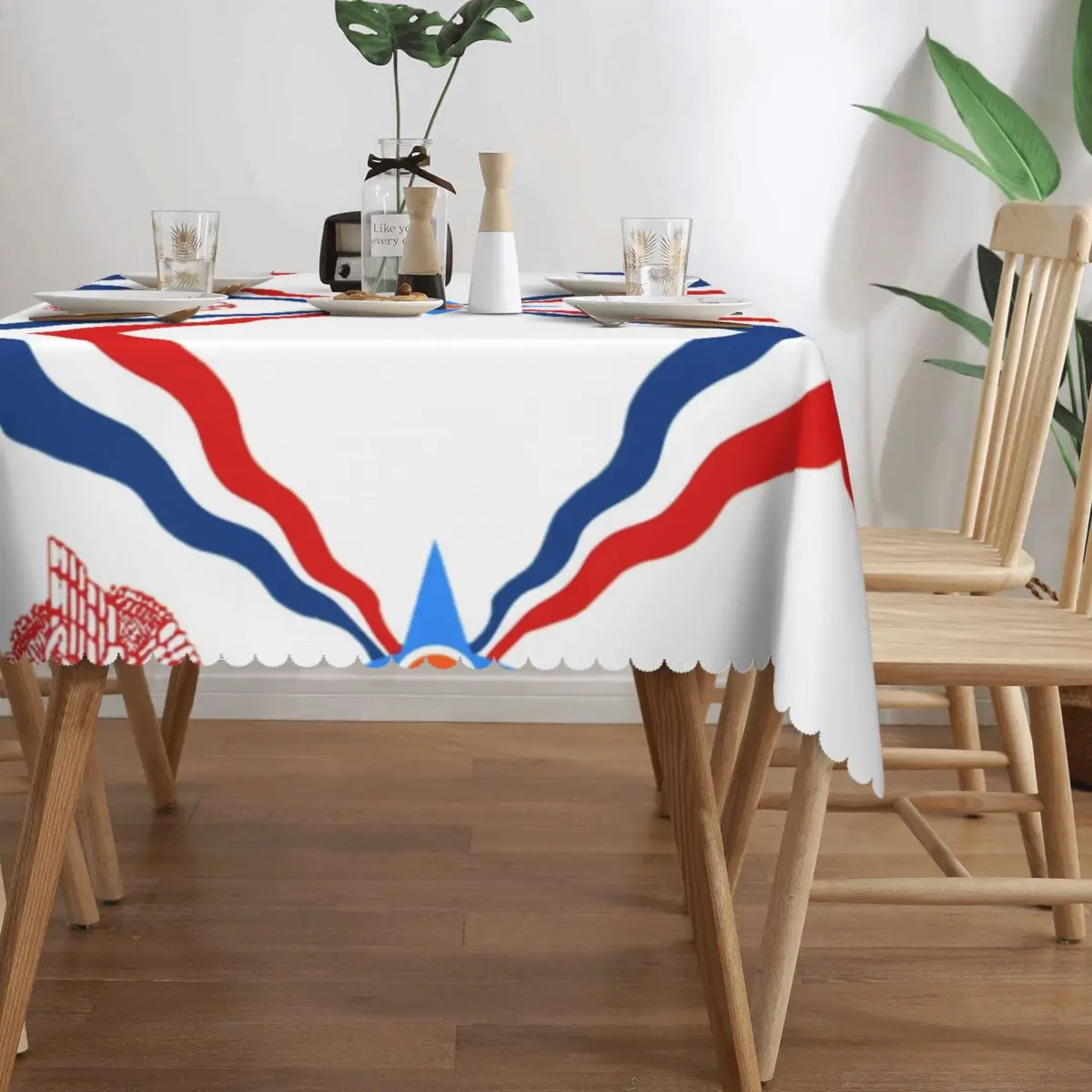 Rectangular Waterproof Assyrian Suryoyo Flag Table Cover Syriac Aram Table Cloth Tablecloth for Dining