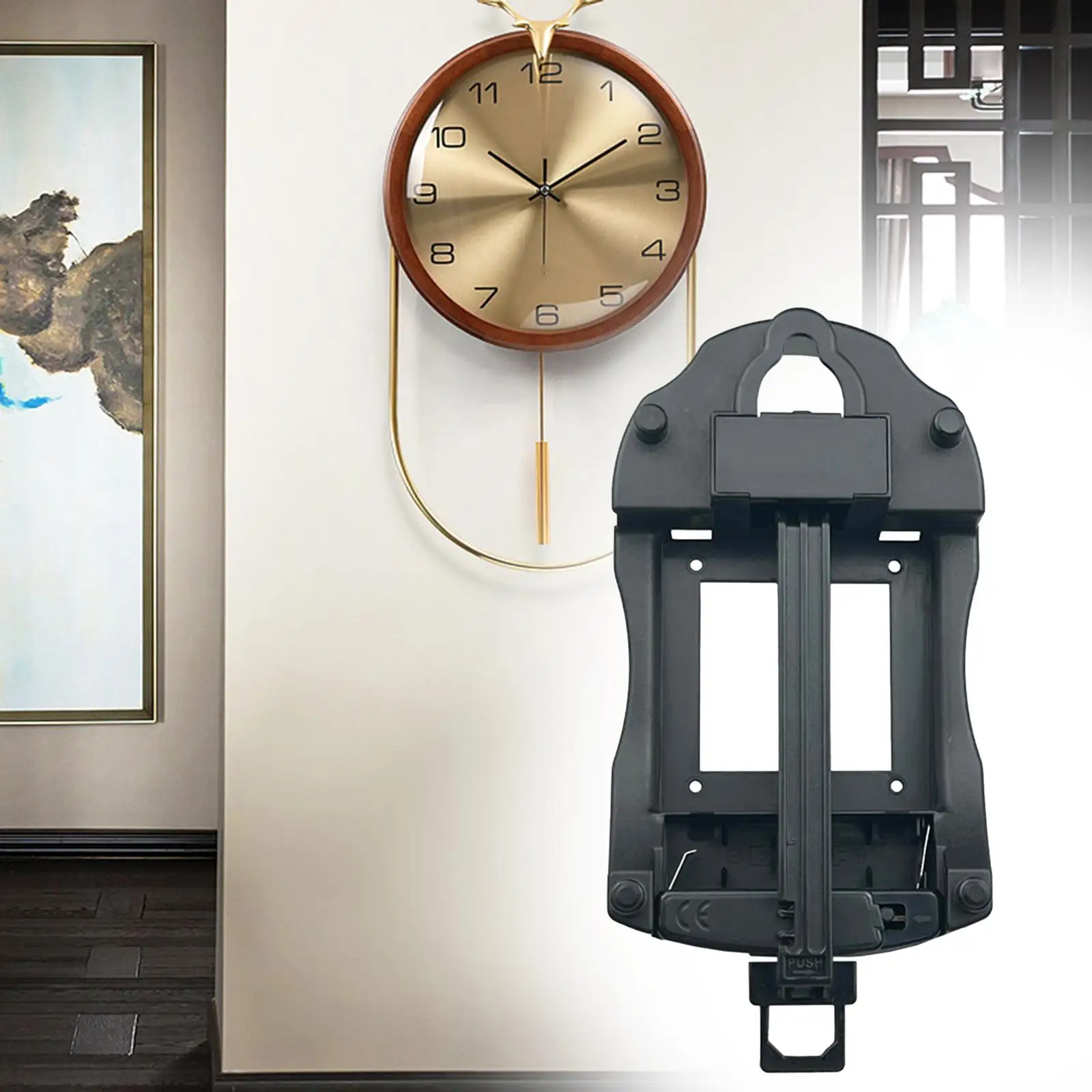 Wall Clock Movement Pendulum Mechanism Black Quartz DIY Wall Clock Movement