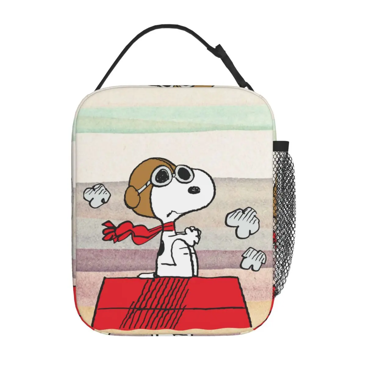 Niestandardowa izolowana torba na lunch Cute Cartoon Snoopy dla kobiet Cooler Thermal Food Lunch Box Outdoor Camping Travel Przenośne torby na ramię