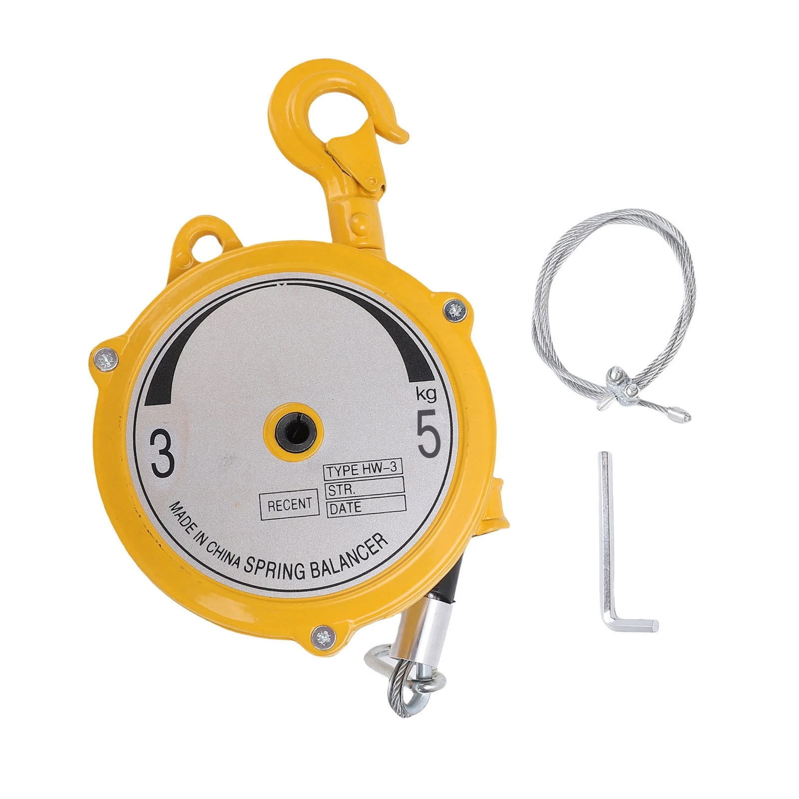 Spring Balancer 3-5kg Load Bearing Self Locking Retractable Tool Holder with 1.9m Wire Rope and Hook Spring Balancer Retractor