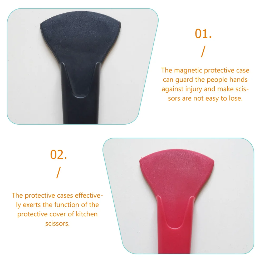 

6pcs Magnetic Protector Cover for Kitchen Shears Hairdressing Tools PP Material Refrigerator Attachable for Hairstylists