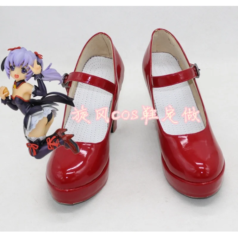 Higurashi When They Cry Cosplay Shoes Boots Girl Lolita shoes Costume Accessories Gou Furude Rika Angel Mort Ver Red High Heels