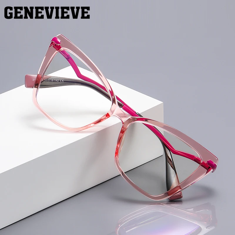 جنيف الكلاسيكية فراشة نظارات الموضة النساء قصر النظر الموصفة مخصص متعدد التركيز نظارات فوتوكروميك ستة ألوان PFD2106 #2
