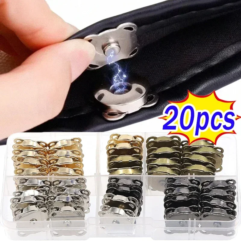 1-10Set Pengencang Jepret Magnetik Kancing Gesper Tas Tangan Dompet Dompet Tas Kerajinan Bagian Mini Gesper Adsorpsi DIY Kerajinan Grosir