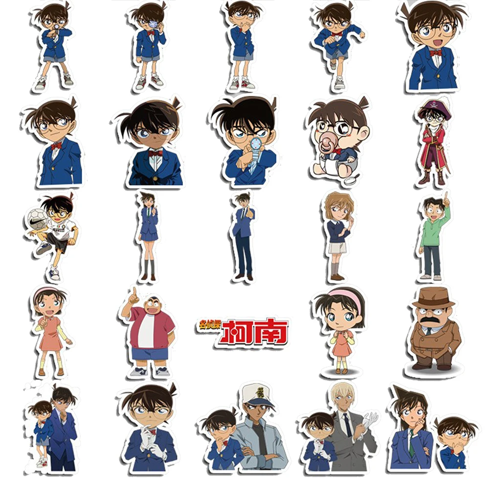 10/30/50PCS Detective Conan Anime Stickers Graffiti DIY Laptop Phone Scrapbook Skateboard Luggage Wall Cartoon Decal Kids Toys