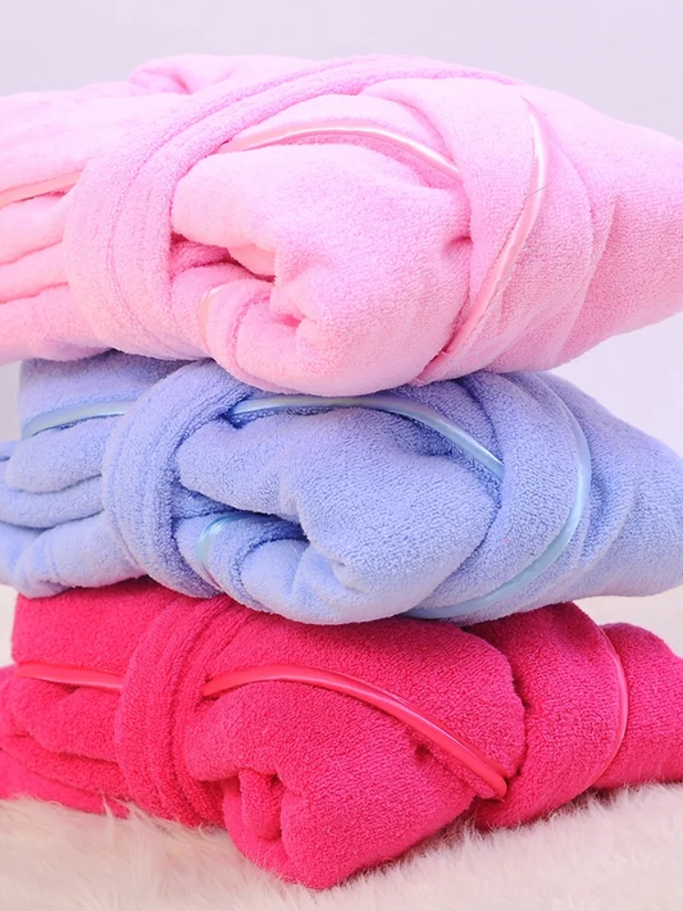 thick-long-sleeve-pure-cotton-bathrobe-towel-material-adult-large-size-couples-absorbent-bathing-swimming-sleeping-beauty-salon