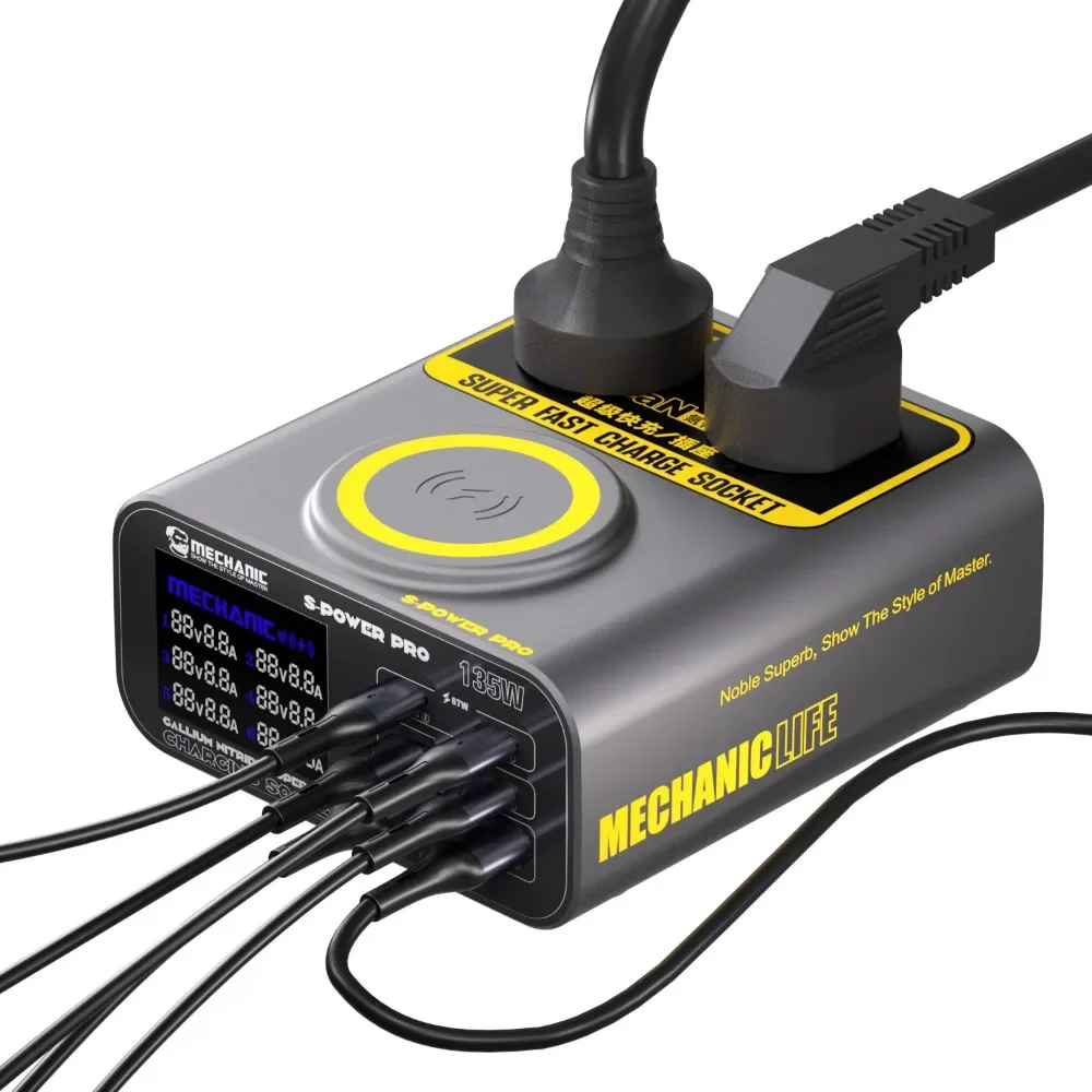 

Уникальный инструмент для беспроводной зарядки телефона MECHANIC S-Power Pro, разъем для сверхбыстрой зарядки, источник питания QC3.0, выход, интеллектуальный цифровой