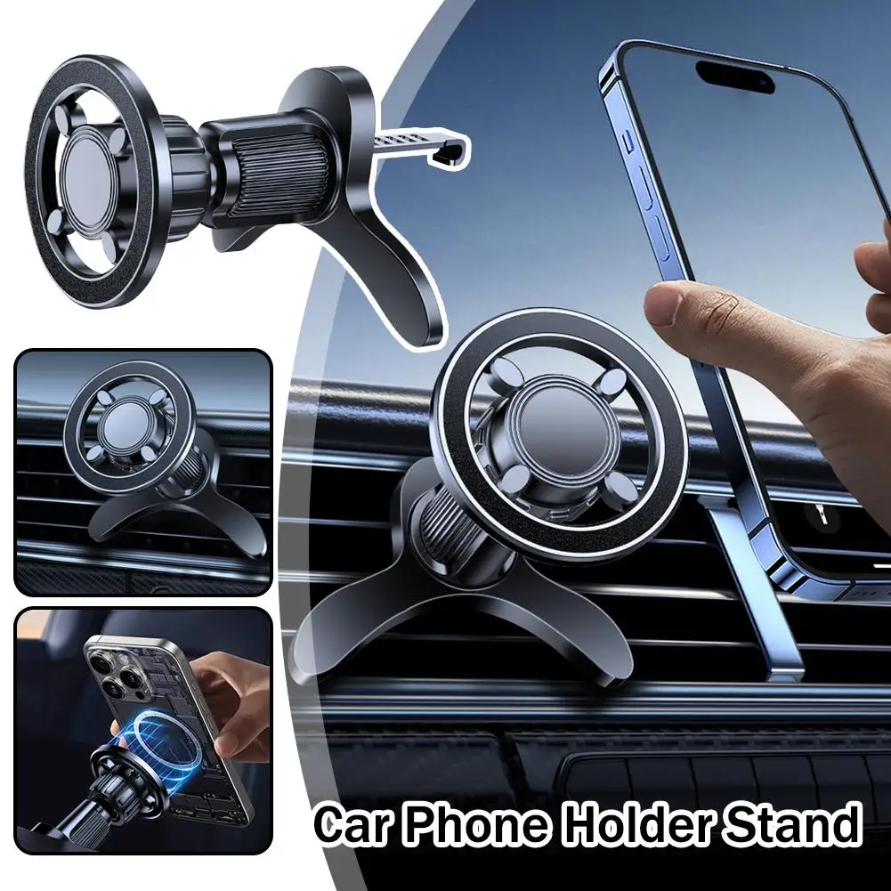 360° Rotatable Magnetic Car Phone Mount Metal Hook Air Vent Clip Auto Universal Phone Holder For IPhone,Samsung, Xiaomi