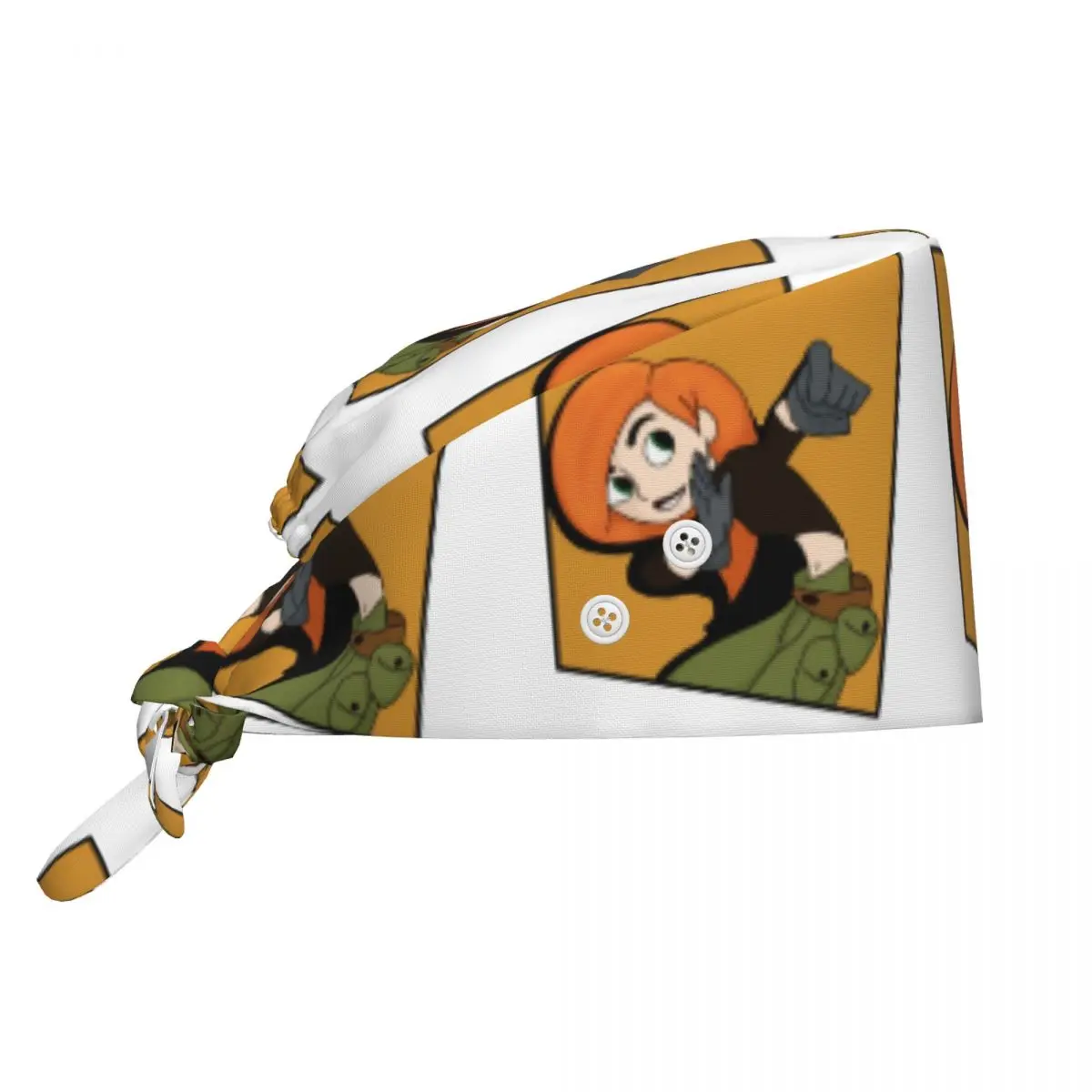 Kim Possible - Bonnet de travail de style bande dessinée, casquette chirurgicale unisexe réglable pour infirmières et dentistes